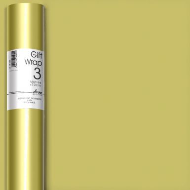 3M x 70CM (Essential) Roll Wrap Gold