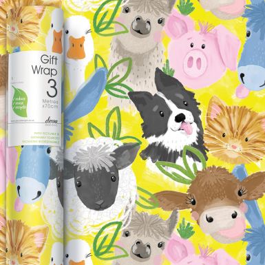 3M x 70CM Roll Wrap Farmyard Zest