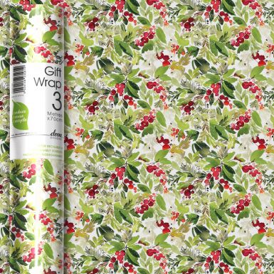 3M x 70CM Roll Wrap Berry Christmas