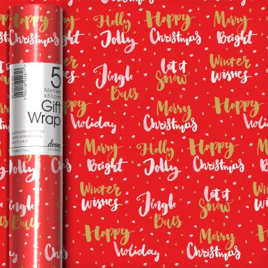 5M x 50CM Roll Wrap Jolly Script