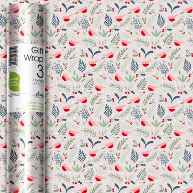 3M x 70CM Roll Wrap Ditsy Robins