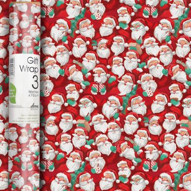 3M x 70CM Roll Wrap Party Santa